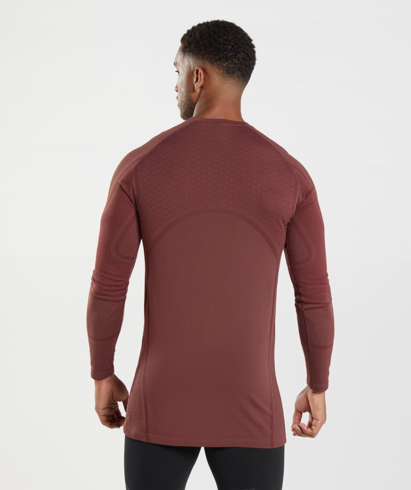 Men's Gymshark 315 Long Sleeve T-Shirts Brown | NZ 5LDJFS